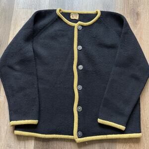 Vintage Made In Austria 100% Wool Cardigan Sweater Sport Alm Kitzbohel-Tirol